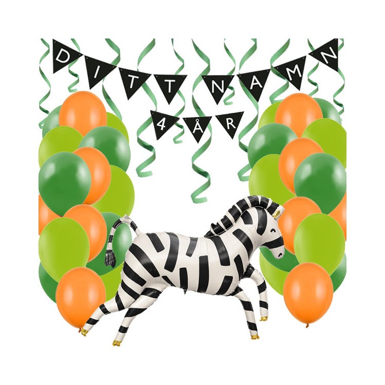 Personligt dekorationskit Safari kalas