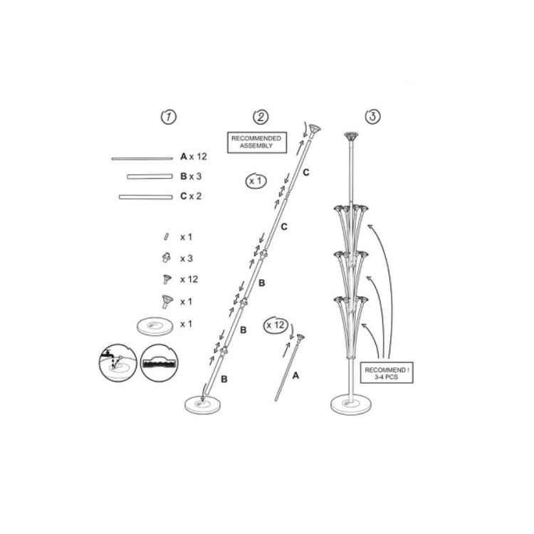 Ballongställ i plast 160cm bild 2