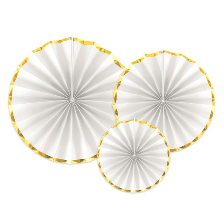 Pappersmåne 3-pack Vit med guldkant