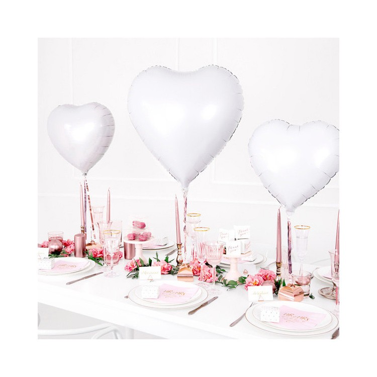 Folieballong Hjärta Vit bild 3