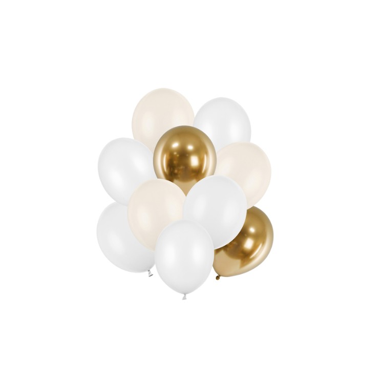 Ballongbukett vit/guld