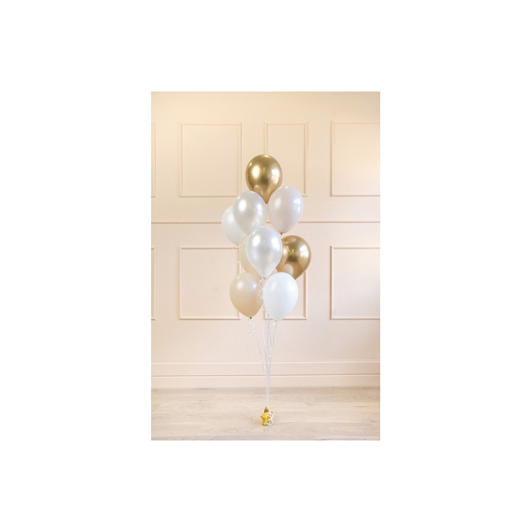 Ballongbukett vit/guld bild 2