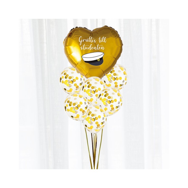 Ballongbukett Student guld