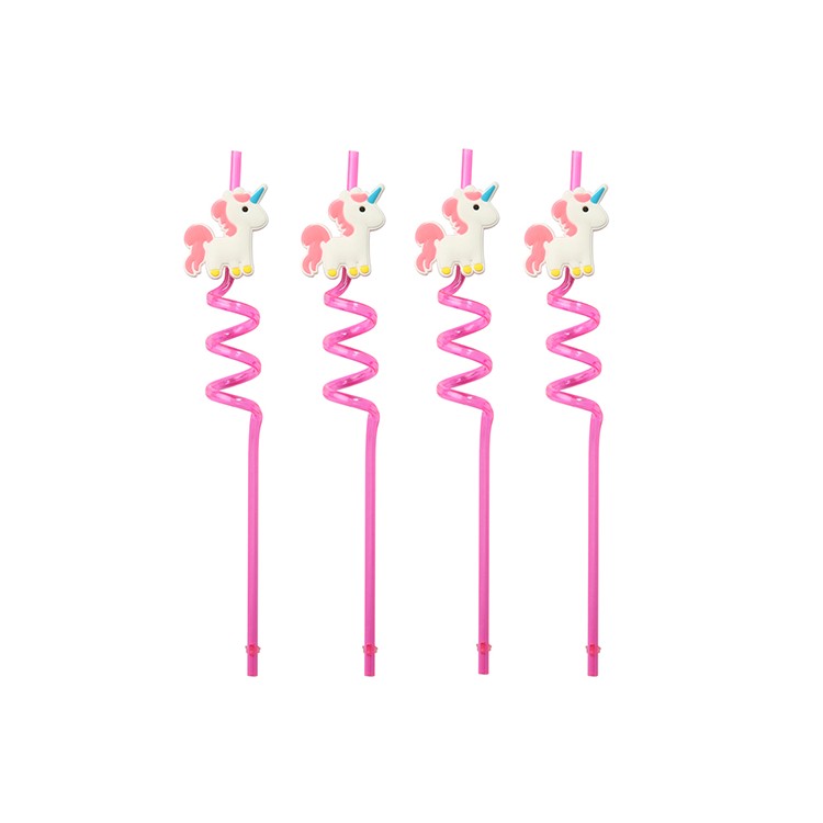 Återanvändbara Sugrör Enhörning 4-pack
