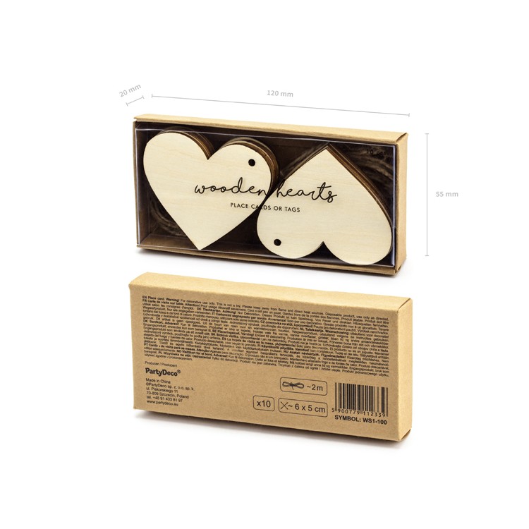 Placeringskort Hjärtan i trä bild 4
