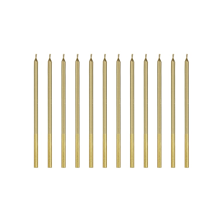 Långa Tårtljus Guld 14 cm