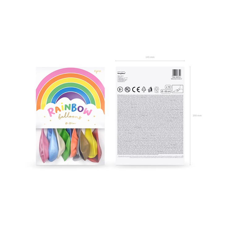 Ballongmix Rainbow, 10 olika färger bild 2