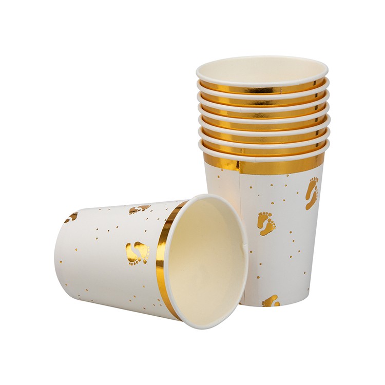 Pappersmuggar Baby Guld/Vit