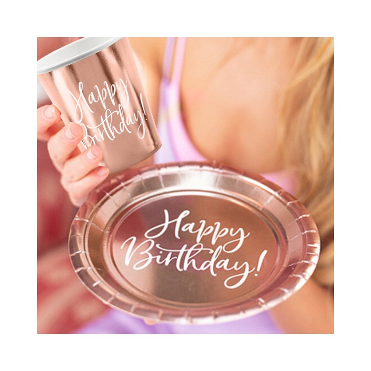 Festpaket Happy birthday rosé enkel 6 pers