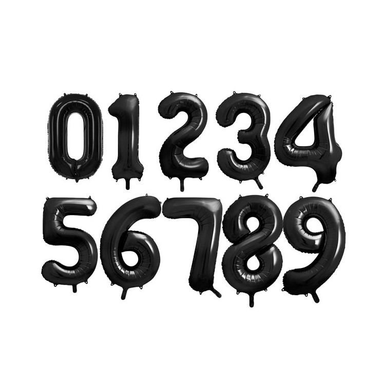 Sifferballonger Svart, 86 cm