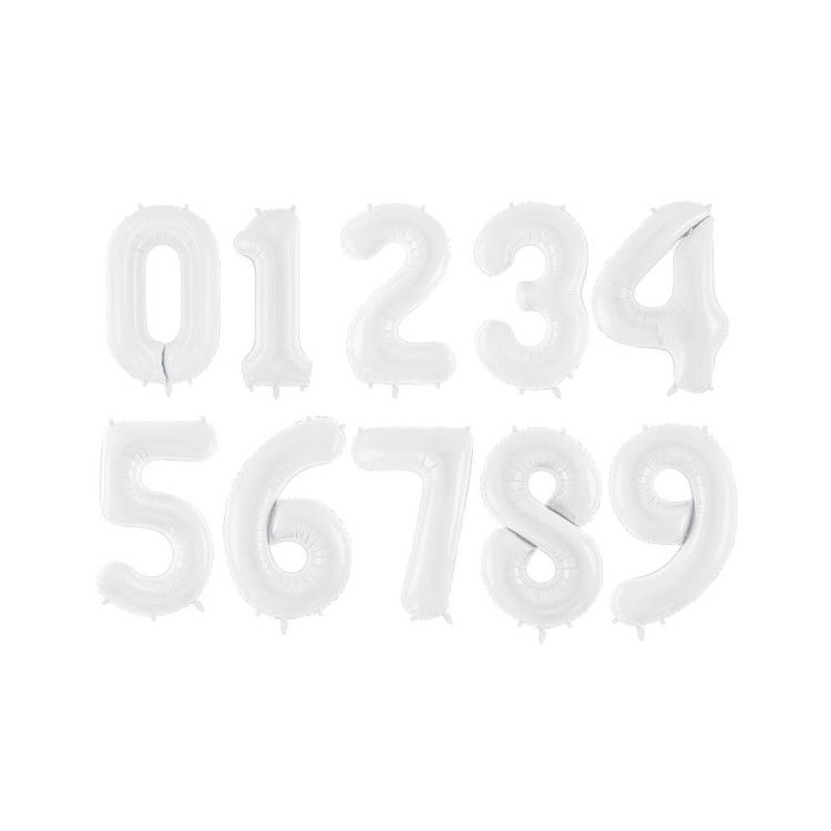 Sifferballonger vit, 86 cm