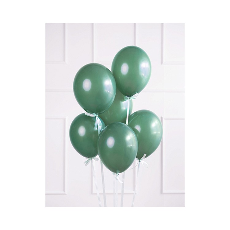 10-pack mörkgröna  standardballonger bild 2