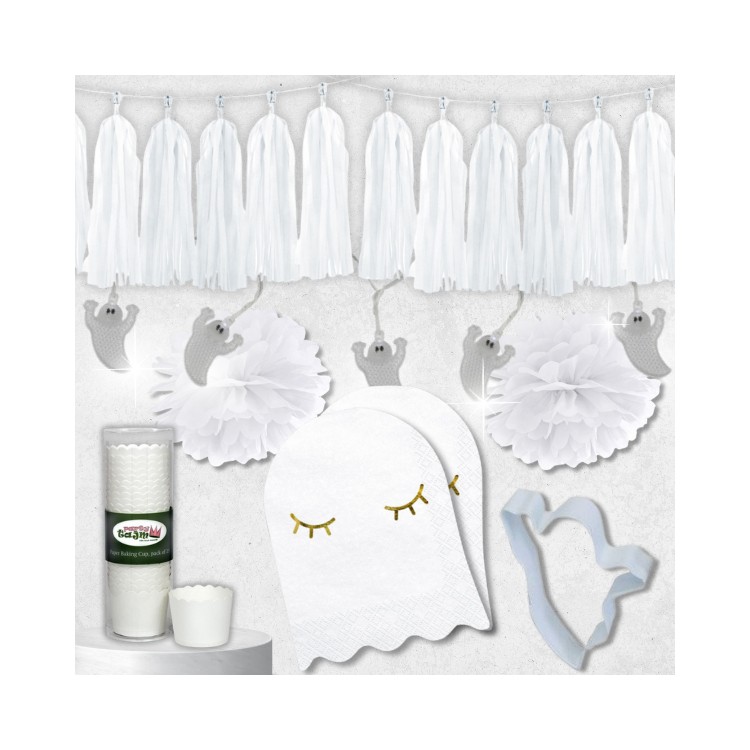 Halloween kalastillbehör spöken vit