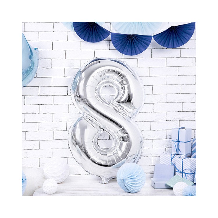 Sifferballong Silver 8