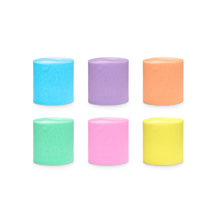 Kräppband Pastell, 6 pack
