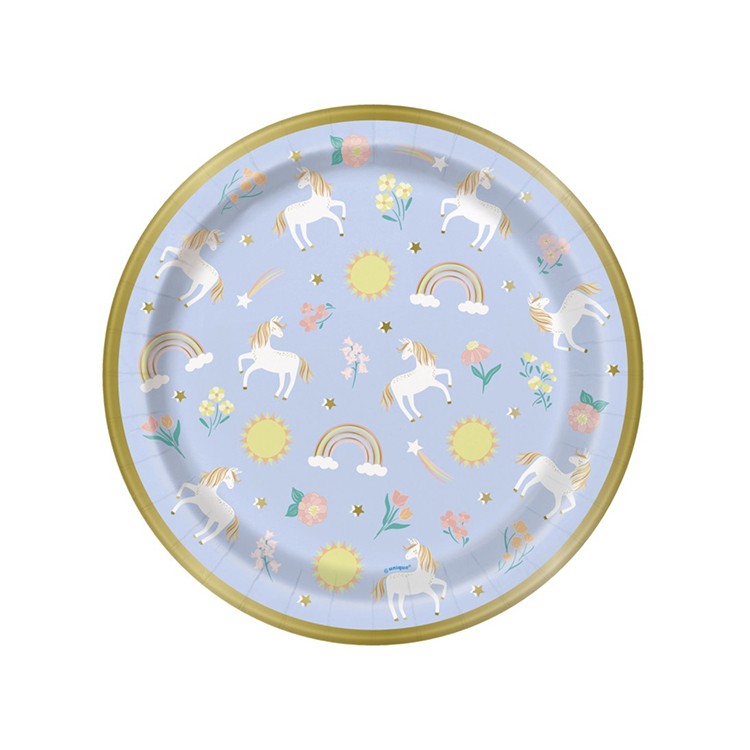 Papperstallrikar Enhörningar