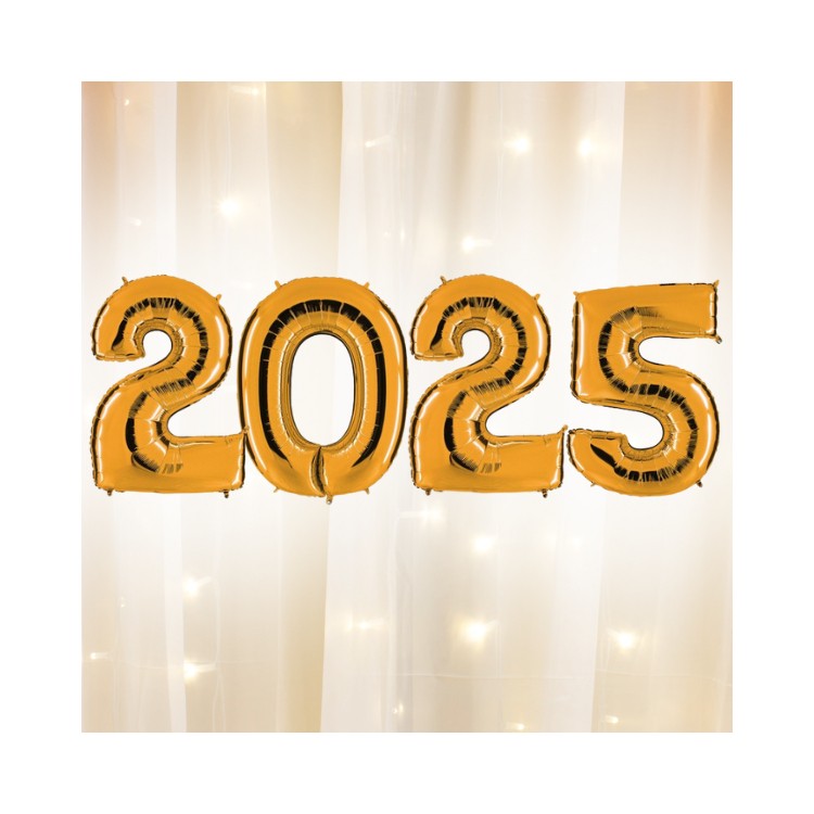 Ballongkit sifferballonger nyår 2025, guld