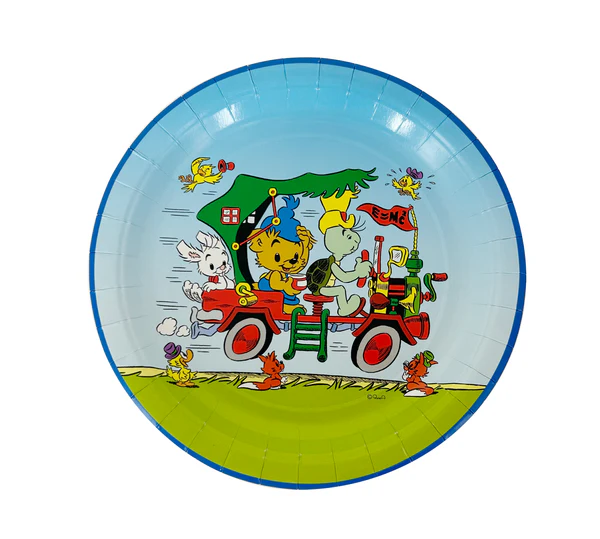 Papptallrik 23cm, Bamse Natur, 8 pack bild 2