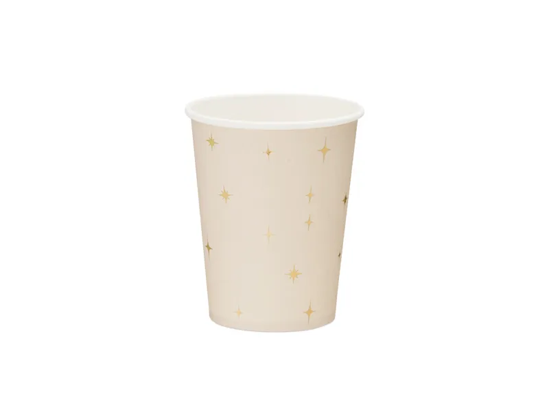 Pappmugg beige med stjärnor