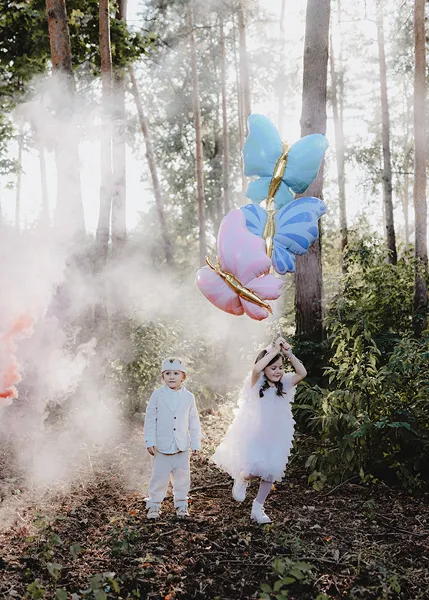 Folieballong fjäril, blå bild 3