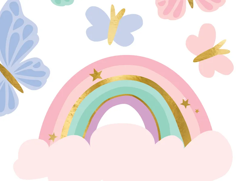 Tatueringar med enhörning- och fjärilsmotiv bild 2