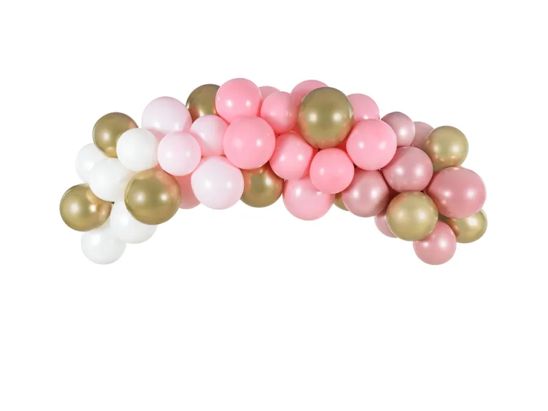 Ballongbåge 2m, rosa och guld