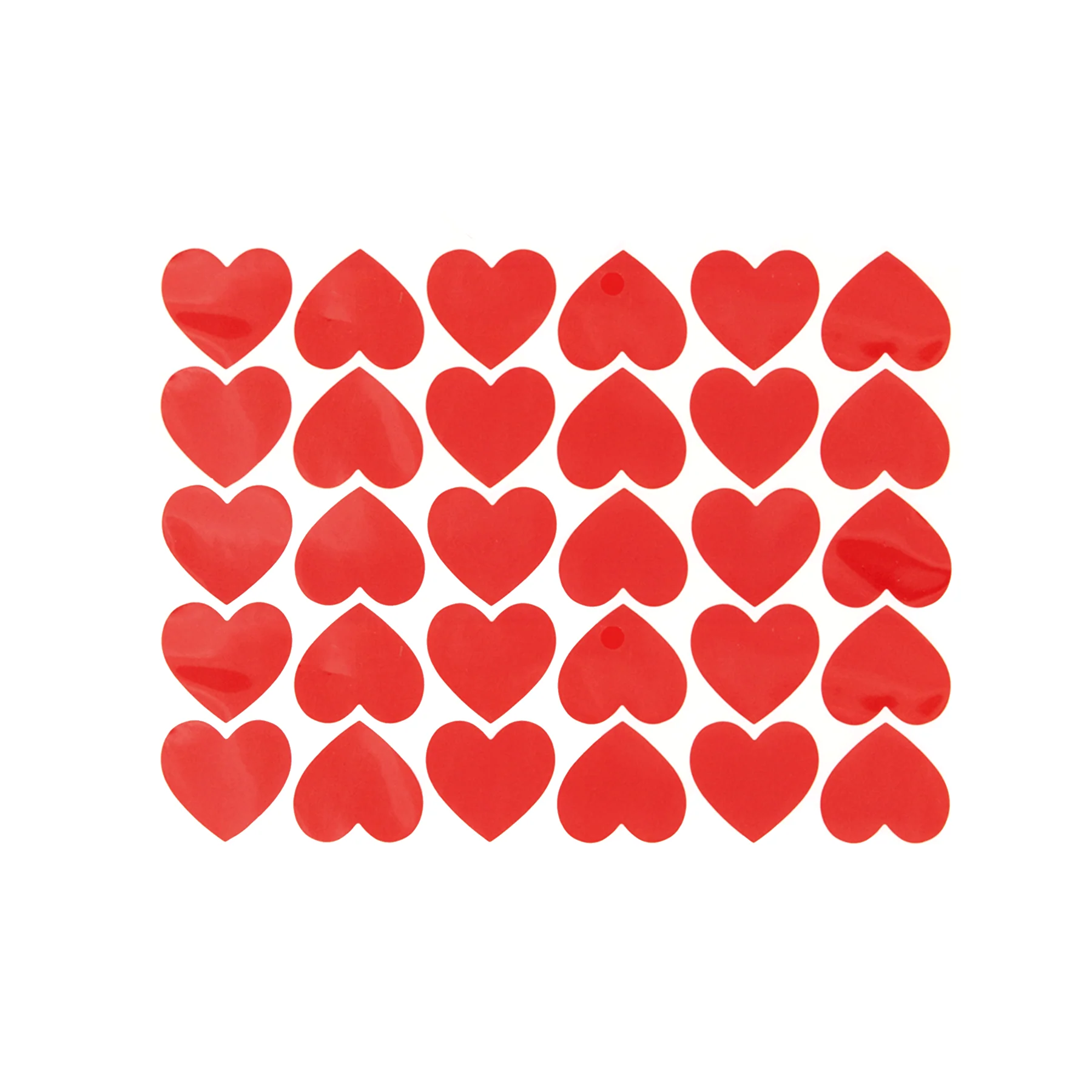 Hjärtformade klistermärken röd, 30st