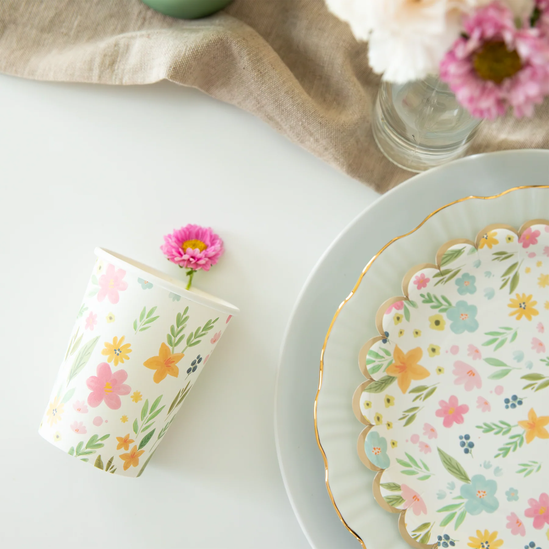 Pappmugg blommor, 6-pack bild 2