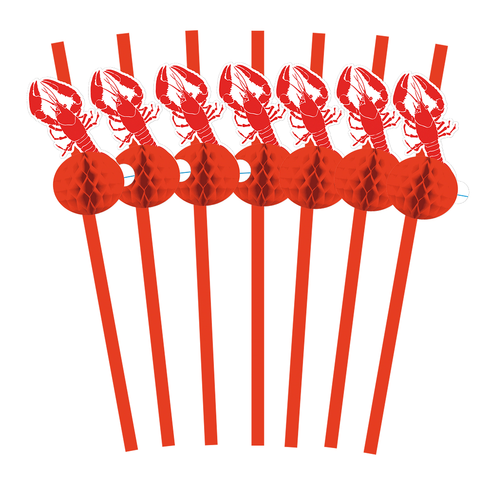 Papperssugrör med kräftor