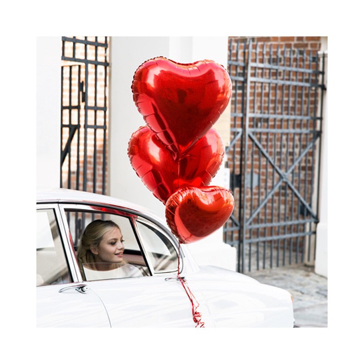 Folieballong Hjärta Röd bild 4