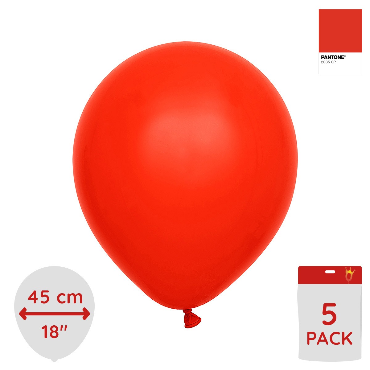 5-pack röda stora ballonger - Premium