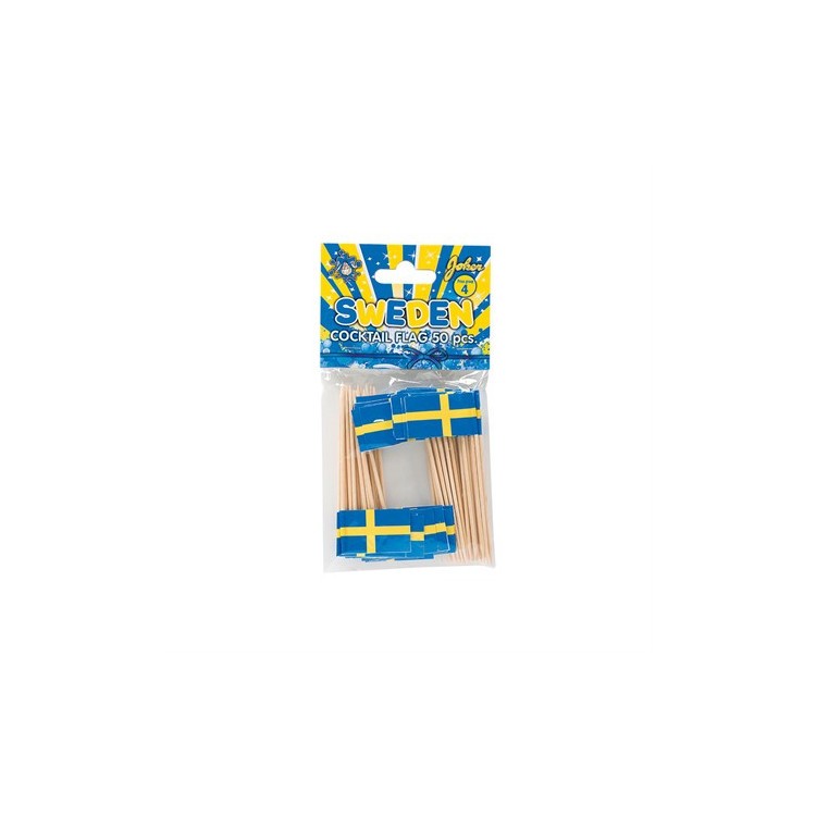Partypicks Svenska Flaggan 50-pack bild 2