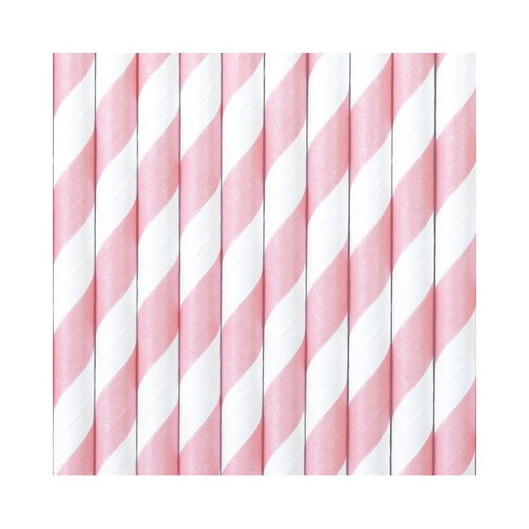 Papperssugrör Randiga Rosa