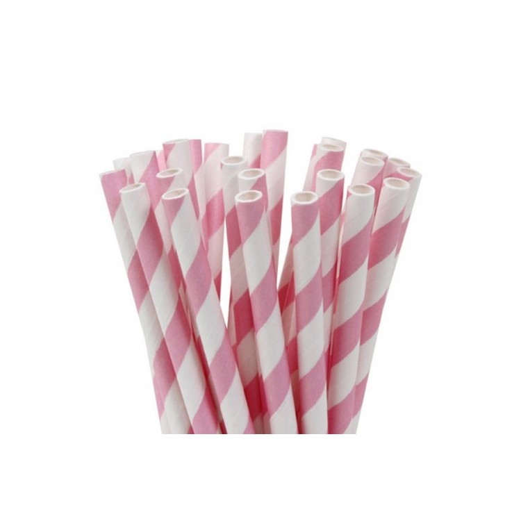 Papperssugrör Randiga Rosa bild 2