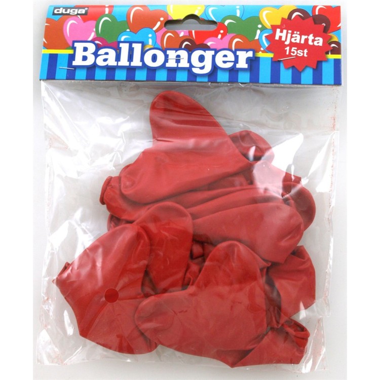 15-pack röda ballonger hjärtan bild 2