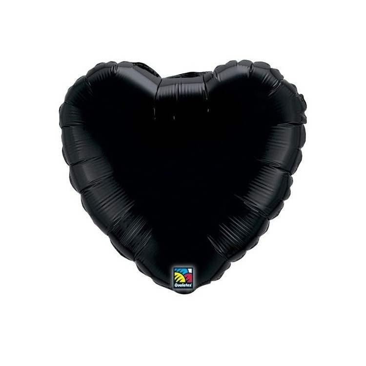 Folieballong Hjärta Svart