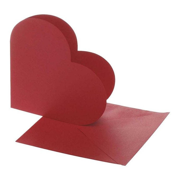 Inbjudningskort Hjärta dubbelvikta 10 st