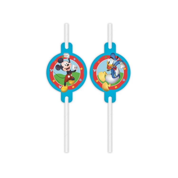 Papperssugrör Musse Pigg Kalas 4-pack