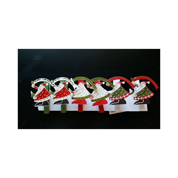 Klädnypor Tomtar 6-pack