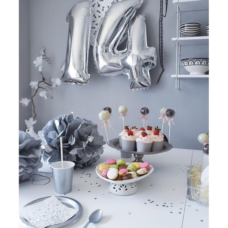 Sifferballonger Silver, 86 cm bild 23
