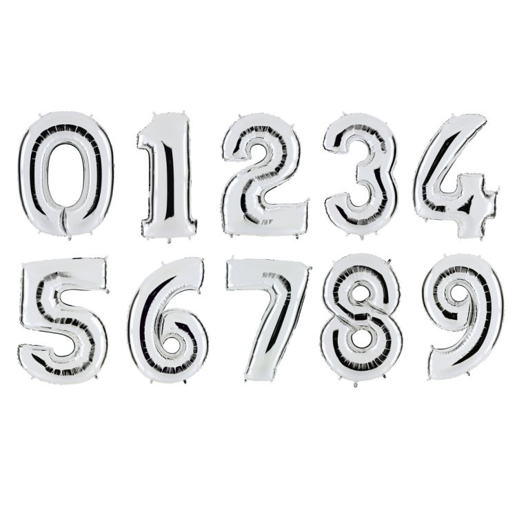 Sifferballonger Silver, 86 cm