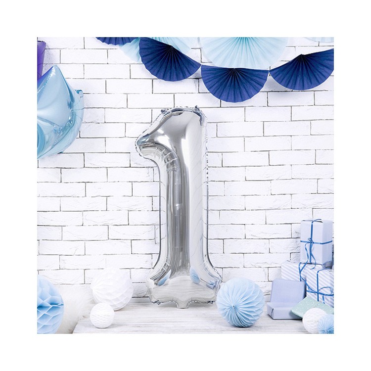 Sifferballonger Silver, 86 cm bild 2