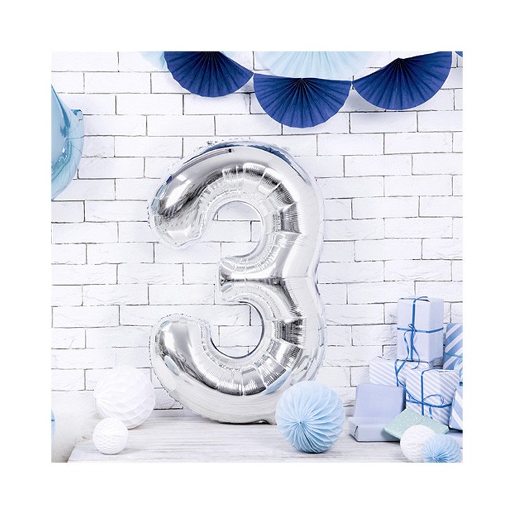 Sifferballonger Silver, 86 cm bild 8