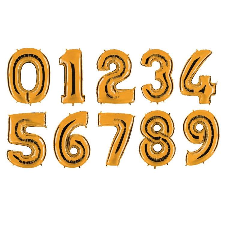 Sifferballonger Guld, 86 cm